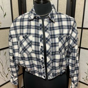 Dear John Cropped Plaid Jacket/Shirt